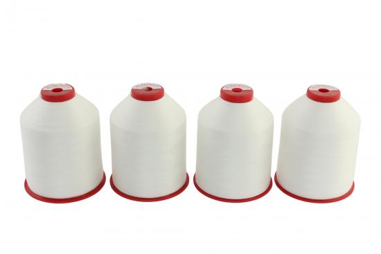 4x 5.000m ACKERMANN ELEGANT 120, 100% Polyester, St�rke 120, Farbauswahl - Farbe: E0808 (rohwei�)