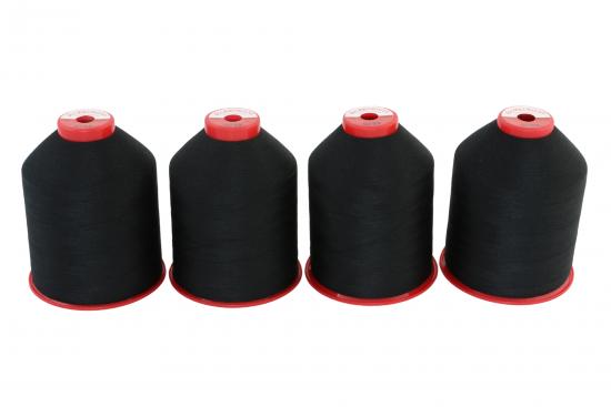 4x 5.000m ACKERMANN ELEGANT 120, 100% Polyester, St�rke 120, Farbauswahl - Farbe: E0799 (schwarz)