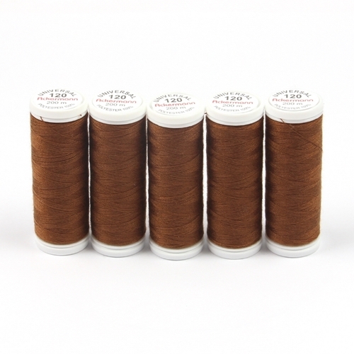 Ackermann Universal N�hgarn St�rke 120 - 5x 200 m, Farbe 0832 braun