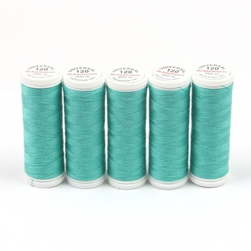 Ackermann Universal N�hgarn St�rke 120 - 5x 200 m, Farbe 0889 t�rkis
