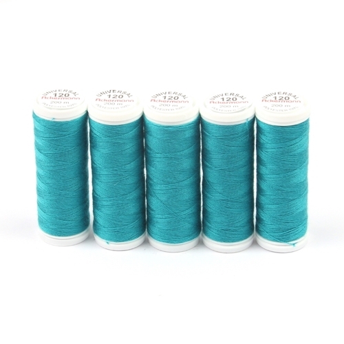 Ackermann Universal N�hgarn St�rke 120 - 5x 200 m, Farbe 0908 meergr�n