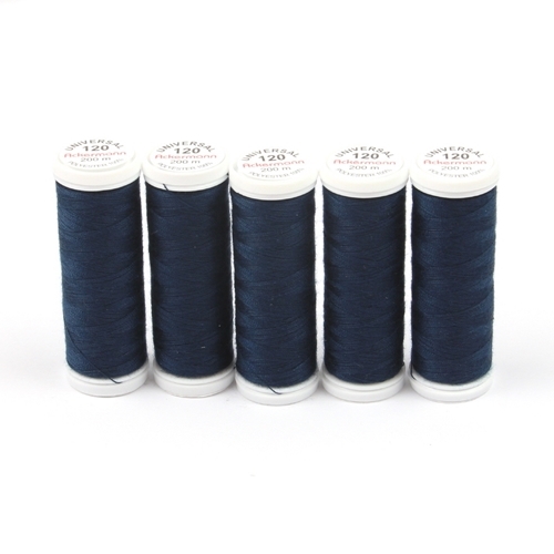 Ackermann Universal N�hgarn St�rke 120 - 5x 200 m, Farbe 7392 dunkelmarineblau