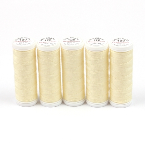 Ackermann Universal N�hgarn St�rke 120 - 5x 200 m, Farbe 8001 sehr helles gelb