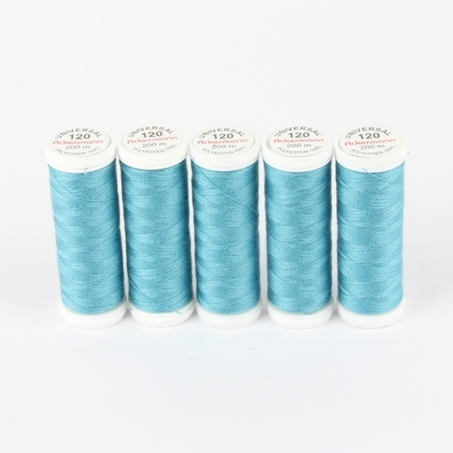 Ackermann Universal N�hgarn St�rke 120 - 5x 200 m, Farbe 8041 t�rkisgrau