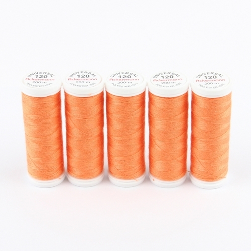 Ackermann Universal N�hgarn St�rke 120 - 5x 200 m, Farbe 8071 orangelachs
