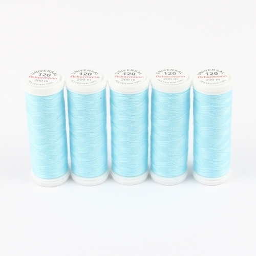 Ackermann Universal N�hgarn St�rke 120 - 5x 200 m, Farbe 0726 helles himmelblau