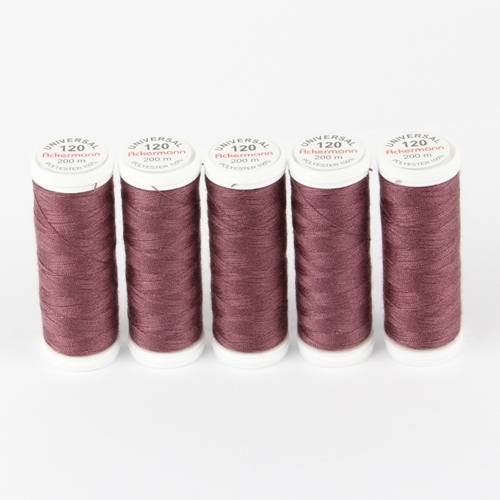 Ackermann Universal N�hgarn St�rke 120 - 5x 200 m, Farbe 0817 aubergine