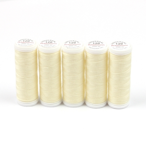 Ackermann Universal N�hgarn St�rke 120 - 5x 200 m, Farbe 0831 sehr helles gelb