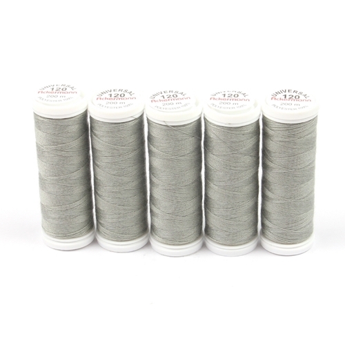 Ackermann Universal N�hgarn St�rke 120 - 5x 200 m, Farbe 0914 grau