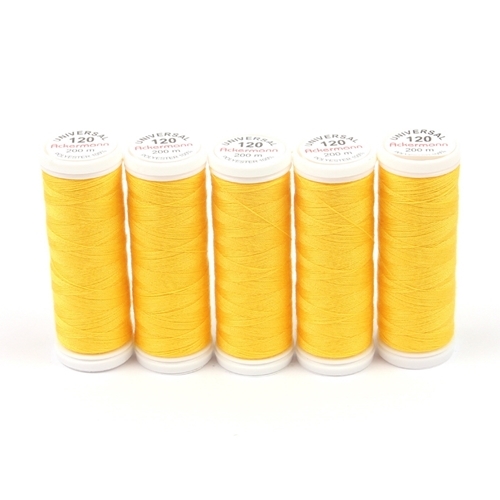 Ackermann Universal N�hgarn St�rke 120 - 5x 200 m, Farbe 7042 dunkelgelb