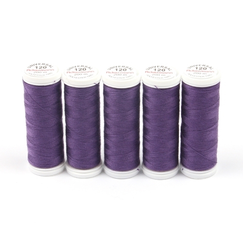 Ackermann Universal N�hgarn St�rke 120 - 5x 200 m, Farbe 7213 dunkelviolett