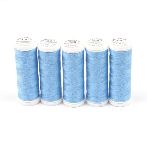 Ackermann Universal N�hgarn St�rke 120 - 5x 200 m, Farbe 7272 himmelblau