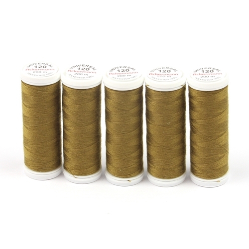Ackermann Universal N�hgarn St�rke 120 - 5x 200 m, Farbe 7522 dunkles goldgr�n