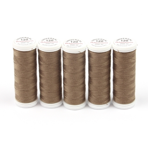 Ackermann Universal N�hgarn St�rke 120 - 5x 200 m, Farbe 7642 braun