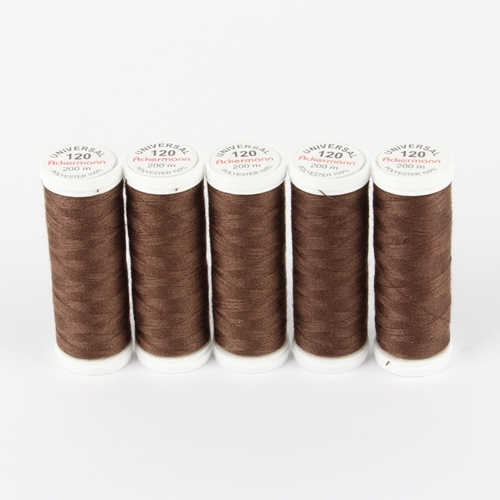 Ackermann Universal N�hgarn St�rke 120 - 5x 200 m, Farbe 7712 schokobraun