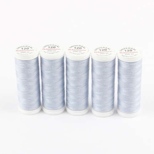Ackermann Universal N�hgarn St�rke 120 - 5x 200 m, Farbe 8019 hellblaugrau