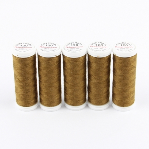 Ackermann Universal N�hgarn St�rke 120 - 5x 200 m, Farbe 8069 braungr�n