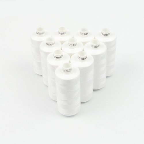 Ackermann Universal N�hgarn St�rke 120 - 10x 1.000 m, Farbe 0700 wei�