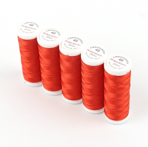 Ackermann Embroidery N�hgarn St�rke 40 - 5x 260 m, Farbe 2817 rot