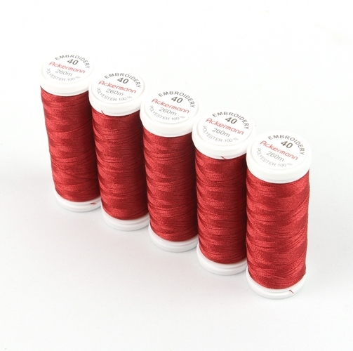 Ackermann Embroidery Stickgarn St�rke 40 - 5x 260 m, Farbe 2822 bordeaux