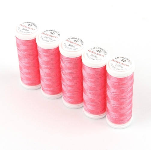 Ackermann Embroidery N�hgarn St�rke 40 - 5x 260 m, Farbe 2827 rosa