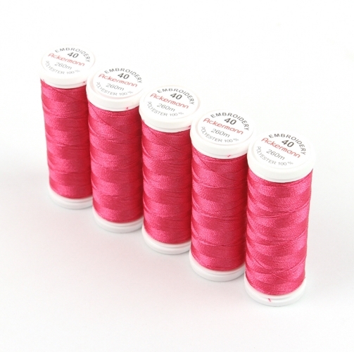 Ackermann Embroidery Stickgarn St�rke 40 - 5x 260 m, Farbe 2830 dunkelrosa