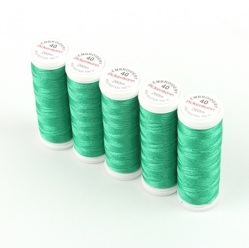 Ackermann Embroidery N�hgarn St�rke 40 - 5x 260 m, Farbe 2837 gr�n