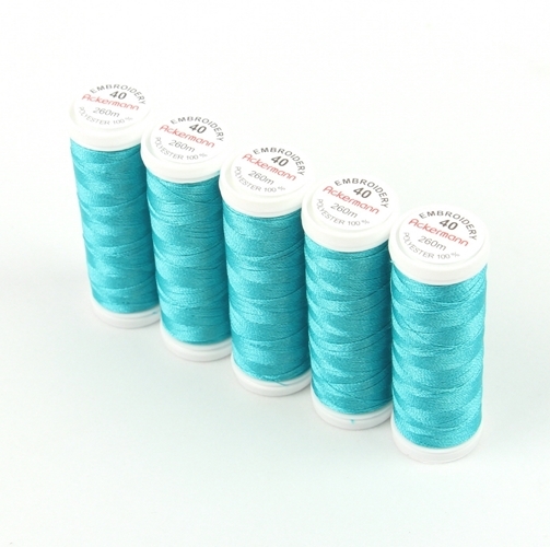 Ackermann Embroidery N�hgarn St�rke 40 - 5x 260 m, Farbe 2847 t�rkis