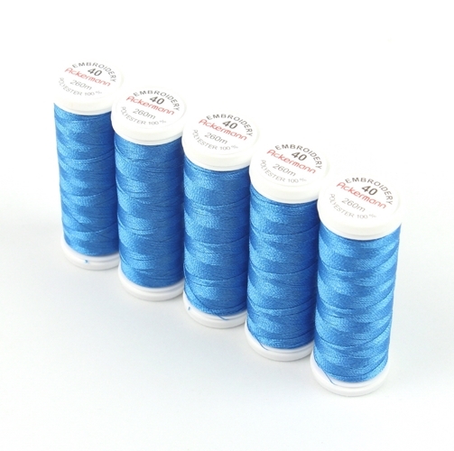 Ackermann Embroidery Stickgarn St�rke 40 - 5x 260 m, Farbe 2855 blau