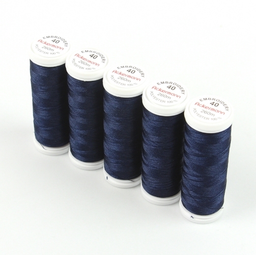 Ackermann Embroidery N�hgarn St�rke 40 - 5x 260 m, Farbe 2860 sehr dunkles marineblau