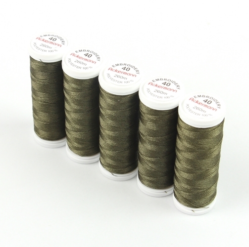 Ackermann Embroidery N�hgarn St�rke 40 - 5x 260 m, Farbe 2876 dunkles olivgr�n