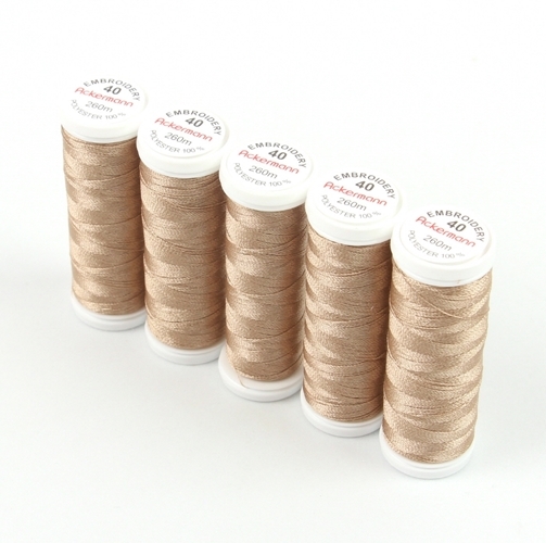 Ackermann Embroidery Stickgarn St�rke 40 - 5x 260 m, Farbe 2883 hellbraun