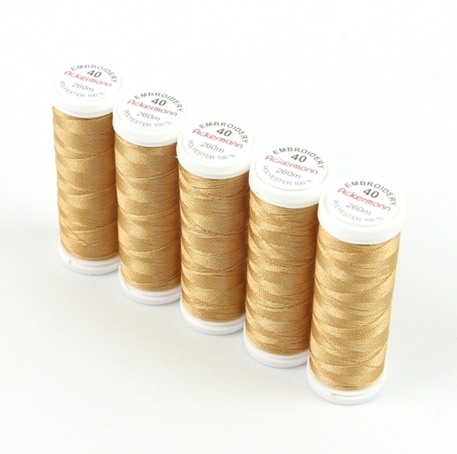 Ackermann Embroidery N�hgarn St�rke 40 - 5x 260 m, Farbe 2884 goldbraun