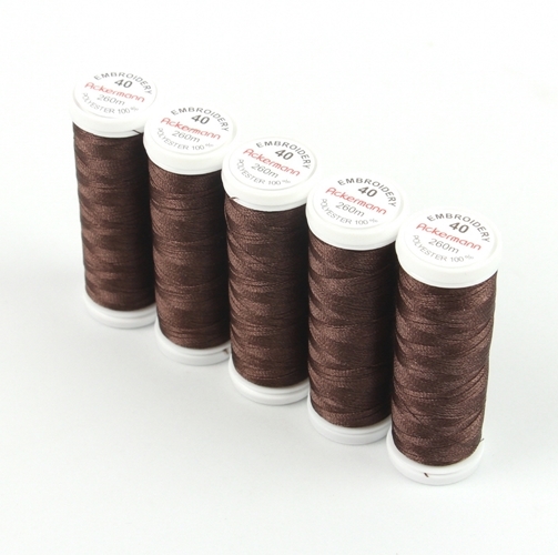 Ackermann Embroidery Stickgarn St�rke 40 - 5x 260 m, Farbe 2890 sehr dunkles braun