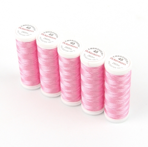 Ackermann Embroidery Stickgarn St�rke 40 - 5x 260 m, Farbe 2942 rosa