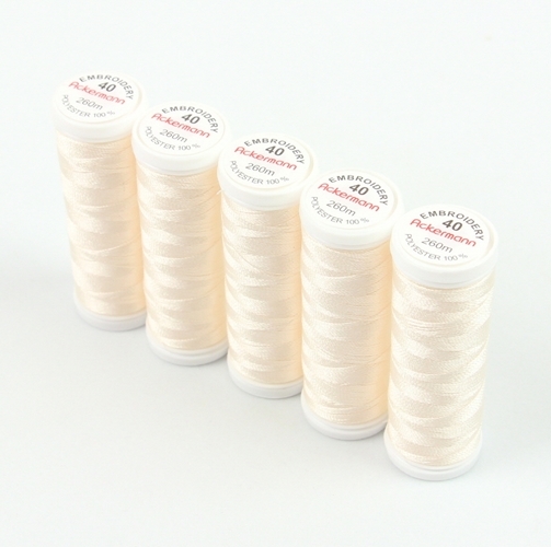 Ackermann Embroidery N�hgarn St�rke 40 - 5x 260 m, Farbe 2951 hellcreme
