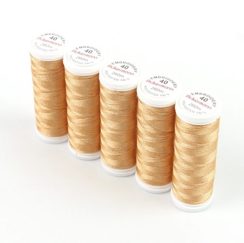 Ackermann Embroidery Stickgarn St�rke 40 - 5x 260 m, Farbe 2953 goldbraun