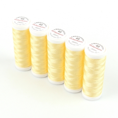 Ackermann Embroidery Stickgarn St�rke 40 - 5x 260 m, Farbe 2973 hellgelb