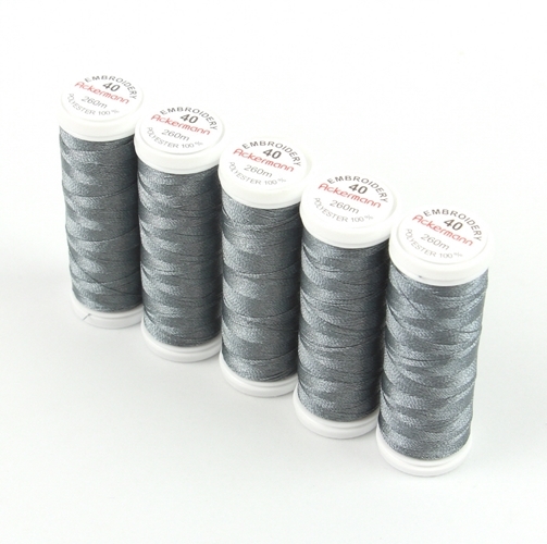 Ackermann Embroidery Stickgarn St�rke 40 - 5x 260 m, Farbe 2976 grau