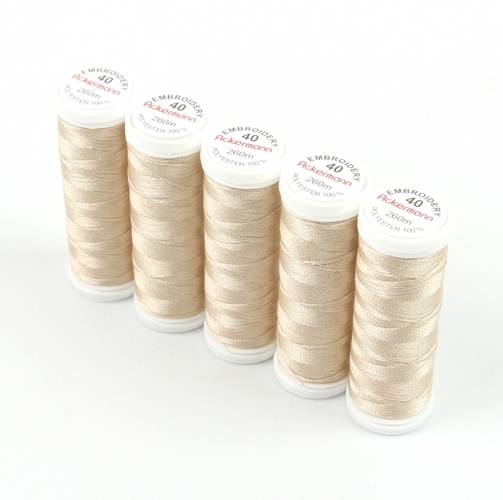 Ackermann Embroidery Stickgarn St�rke 40 - 5x 260 m, Farbe 2986 beige
