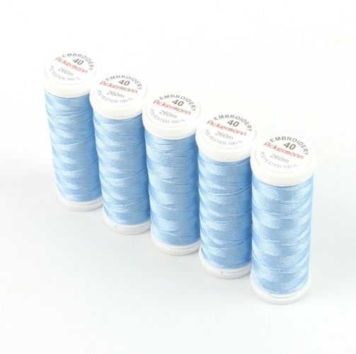 Ackermann Embroidery Stickgarn St�rke 40 - 5x 260 m, Farbe 2989 hellblau
