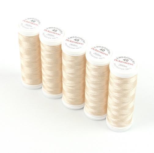 Ackermann Embroidery N�hgarn St�rke 40 - 5x 260 m, Farbe 3546 ecru