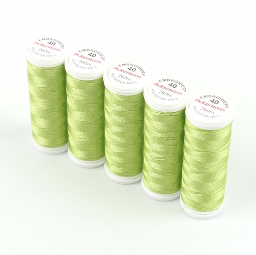 Ackermann Embroidery N�hgarn St�rke 40 - 5x 260 m, Farbe 3551 gr�n
