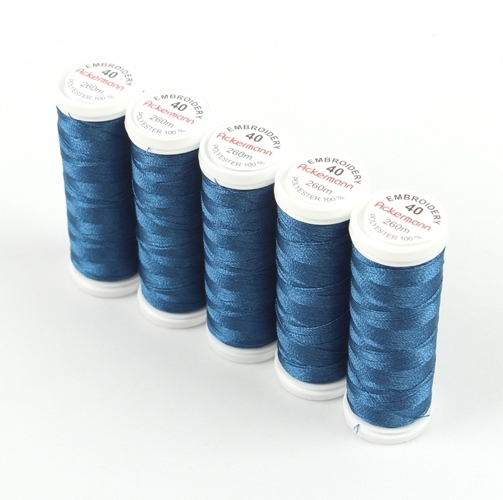 Ackermann Embroidery N�hgarn St�rke 40 - 5x 260 m, Farbe 3563 marinegrau