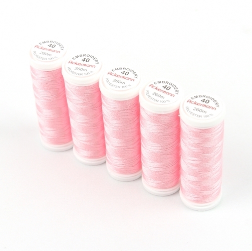 Ackermann Embroidery Stickgarn St�rke 40 - 5x 260 m, Farbe 3571 hellrosa